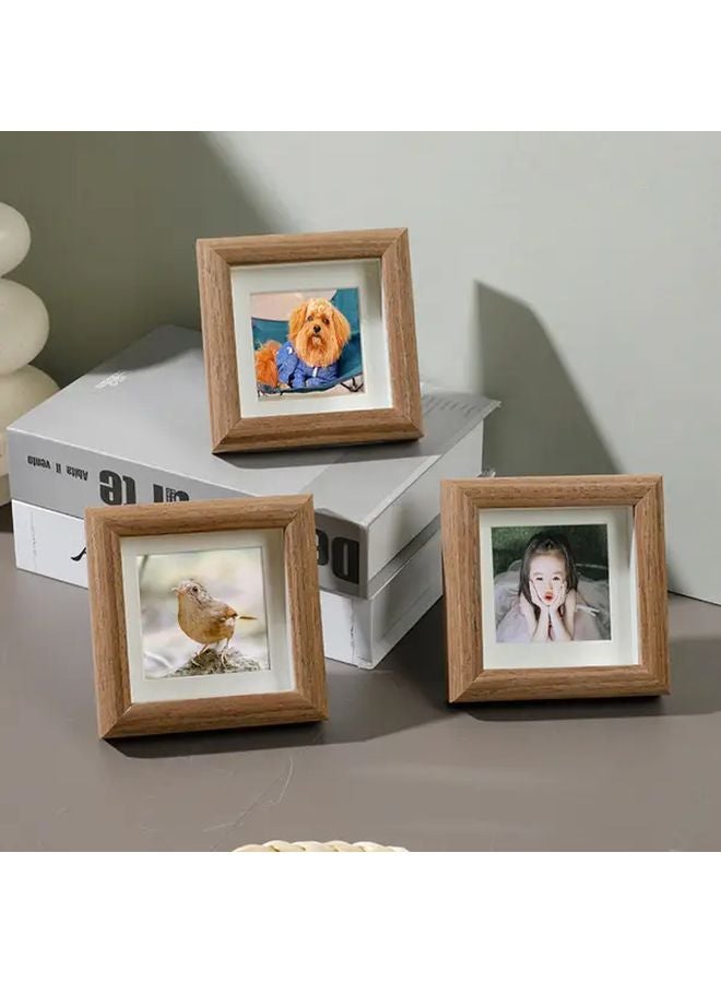 Wood Color 3.5in Elegant Hollow Animal Photo Frame Set Of 3 Home Wall Desktop Decor - Image 2